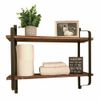 2-Tier Floating Shelf for Bathroom Organization Storage Rustic Wood Wall Decor