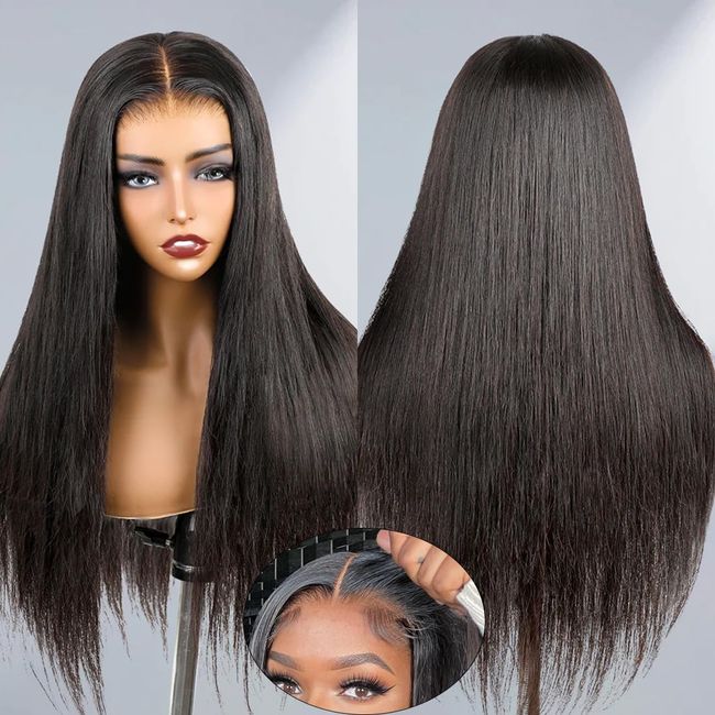 Lealife 20 Inch Wear and Go Glueless Wig Human Hair Pre Plucked 7x5 HD Lace Pre Cut Straight Lace Front Glueless Wigs Human Hair for Beginners Lace Closure Wigs Ready to Wear for Women 180% Density