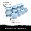 Roman Pots w/ Removable Fire Inserts / Miniature Tabletop Gaming Terrain