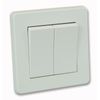 Crabtree - 2 Gang 2 Way Wide Rocker Light Switch, White
