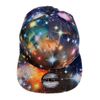 ZLYC New Starry Galaxy Sky Neon Pattern Flatbill Snapback Adjust Baseball Hat(Black)