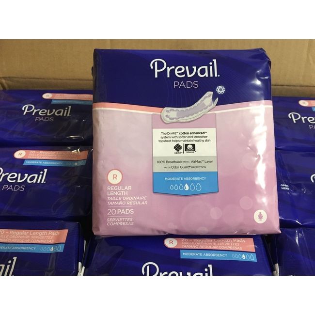 Prevail Dri-Fit Bladder Control Pads, Moderate Absorbency, BC-012 - Case of 180