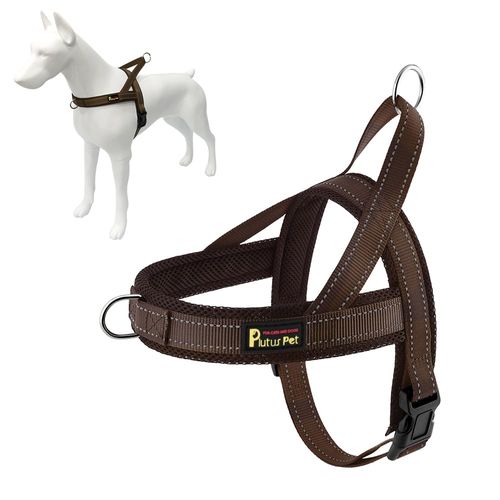 Plutus Pet No Pull Dog Harness with Breathable Mesh Padded, Adjustable Reflective Escape Proof Dog Harness, Quick Fit Dog Vest Harness for Small Medium Large Dogs(S, Chocolate)