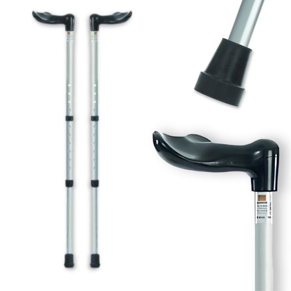 Coopers Comfy Grip Handle Walking Stick - Left Handed | Fischer Handle Walking Stick | Height Adjustable | Walking Sticks for Women and Men | Telescopic Walking Stick | Walking Stick for Arthritis