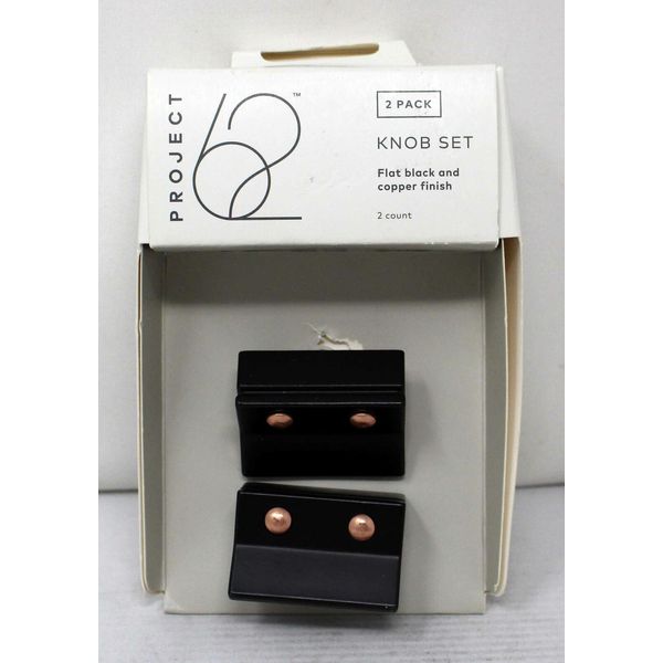 Project 62 Flat Black & Copper Finish Knob Set 2 Pack