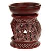 Oil Diffuser - Red Soapstone Oil Burner Round leaves 4"