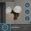 VAXCEL Bronze Motion Sensor Dusk to Dawn Outdoor Security Flood Light - 2 Adjustable Light Heads - 4 Modes