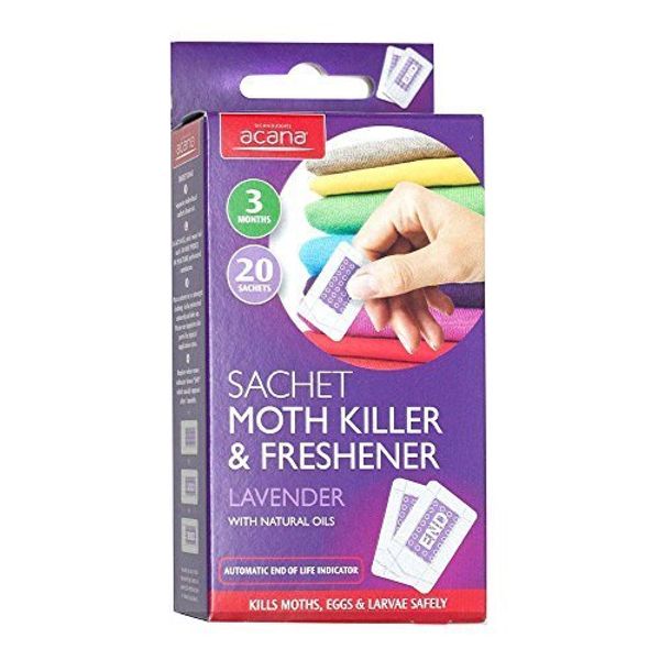 Pack of 20 Acana Moth Killer & Freshener Sachets with Lavender Fragrance by Acana Ltd