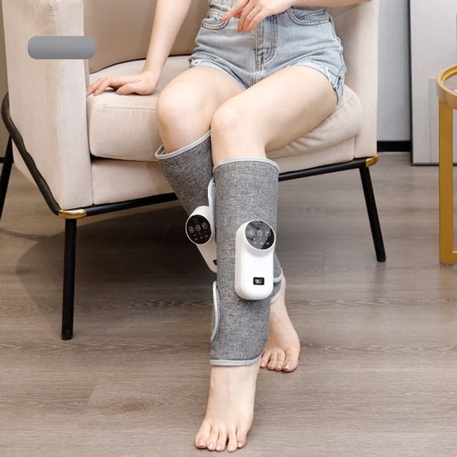 Smart Air Pressure Leg Massager Wireless Heating Calf Arm Massage Promote Blood Circulation Wave Compression Varicose Veins Relief, [04] 2pcs-Gray, 04 2pcs-Gray_01 USB Charge