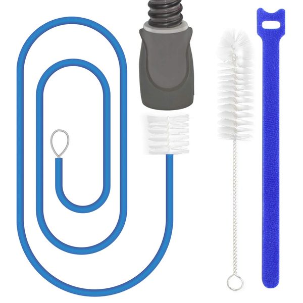 2Pack CPAP Tube Cleaning Brush Supplies for Heated Tube, Flexible CPAP Hose Cleaning Brush Kit for Standard 15mm/22mm Diameter Tubing&Hose,Include 1xBlue Tubing Brush,1xHandy Brush,5xFixed Strap