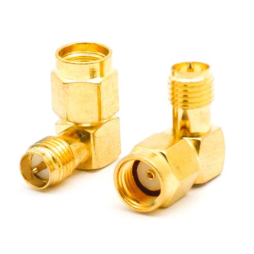 SpeedyFPV 10pcs Coaxial Right Angle Gold Plated Adapter Converter for 5.8GHz / 2.4GHz Applications (RP-SMA Male to RP-SMA Female)