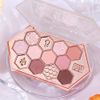 SNS Eyeshadow Cute Honeycomb 12 Colors Makeup Palette, Eye Shadow Palette, Honey Sugar Brown Powder, Eyeshadow, Ins, Eyeshadow Brush, Dual-Use, Waterproof, Sweatproof, Highly Colorful, Lasting Eye Shadow, 0.4 oz (10.8 g) (601# Pink Brown)
