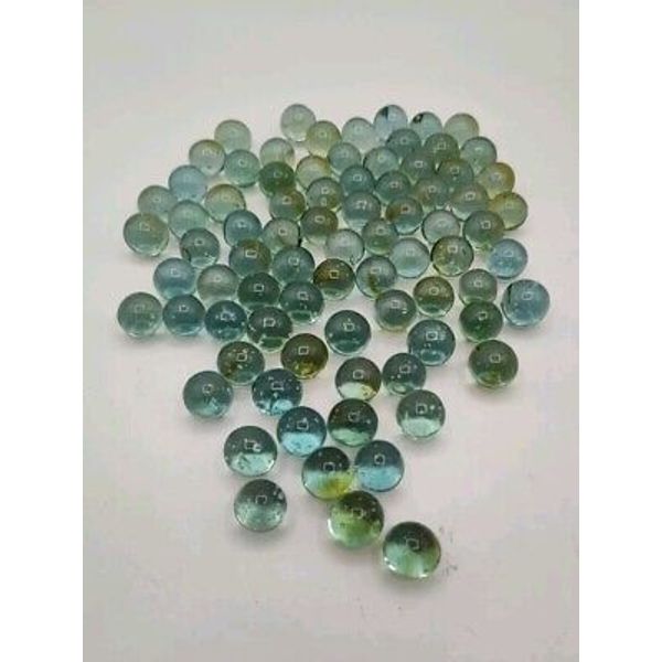 80 Greenish blue Glass Marbles And 3 Clear Glass Marbles