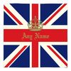 Personalised Crown Union Jack Design Fleece Soft Blanket Cover