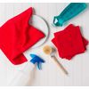 DII Solid Windowpane Dishcloth Set, Cotton, Red, 12x12