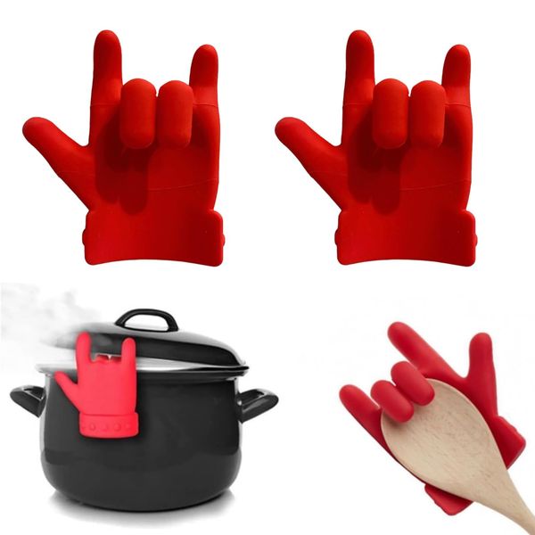 ElevaPulse 2 Pcs Küchenutensilien Kochlöffelhalter - Lustige Küchenhelfer aus Silikon, BPA-frei, Hitzebeständig, Anti-Rutsch Design, Praktisches Kochen Zubehör und Geschenkidee für Küche