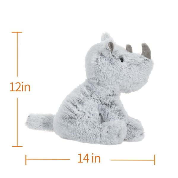 Apricot Lamb Toys Plush Grey Rhino Stuffed Animal Soft Cuddly Perfect for Child (Grey Rhino,12 Inches)