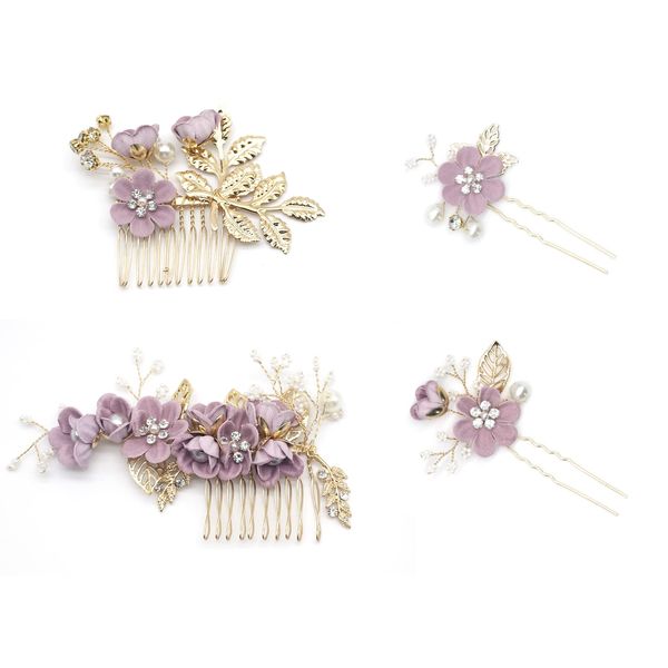 YOUSHY Hair Accessory, For Weddings, Invitations, Yukata, Kimono, Hair Ornament, Flower, Headdress, Pearl, Comb, U-Pin, Hairpin, For Weddings, Coming-of-Age Ceremonies, Shichi-Go-San, Receptions, Parties, School Entrance Ceremonies, Japanese Clothing, Pur