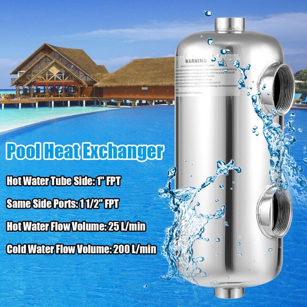 135 KBtu/Hour Pool Stainless Steel Heat Exchanger Swimming Pool Heat Exchanger