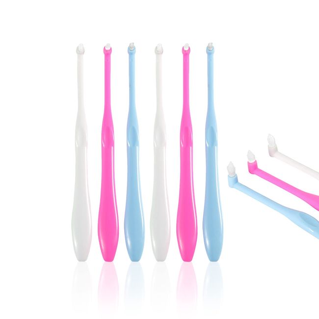 TSHAOUN 6 Stücke Einbüschelbürste Mono Clean soft, Tuft Zahnbürste büschelzahnbürste Getuftet Bürste End-Tuft Verjüngt Trimm Zahnbürste,Tuft Slim Interdental Zwischenraum Bürste (6 Pieces)