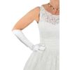 Dents Womens Daphne Long Below Elbow Satin Button Gloves - Ivory