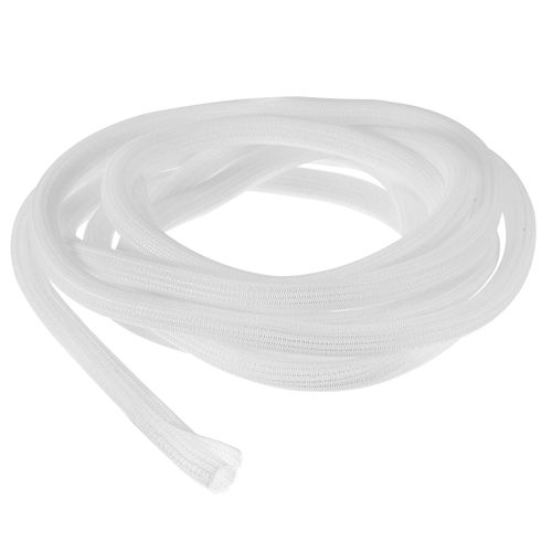 uxcell 20 Ft - 3/4 Inch Split Sleeving, Braided Cable Sleeving, PET Cable Management Wire Sleeve Cord Protector, Wire Wrap Loom Tube for Office Home Devices, White