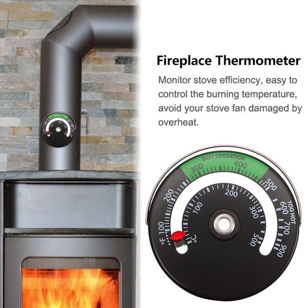 2* Magnetic Wood Stove Pipe Fire place Heat Temperature Gauge Thermometer Tester