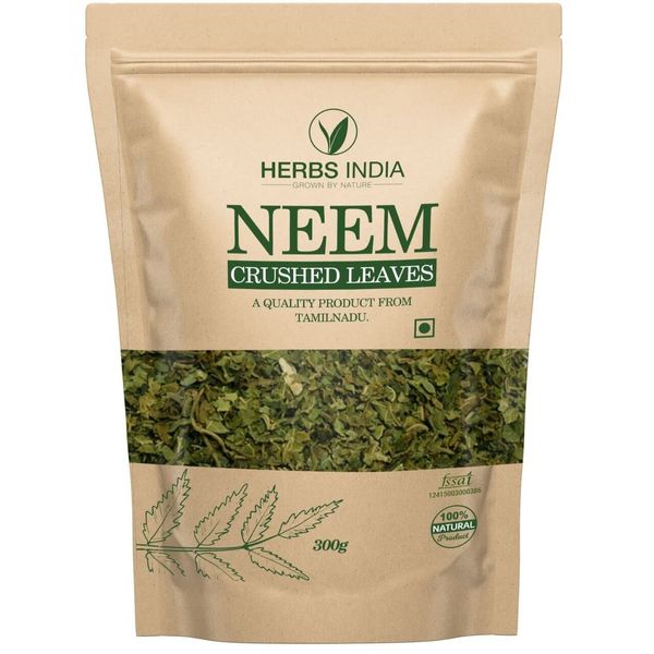 Neem Leaves Crushed (Not Powder), Good to Make Fresh Neem Leaf Tea 300 Grams (10.6 Oz), Herbal Supplements - HerbsIndia