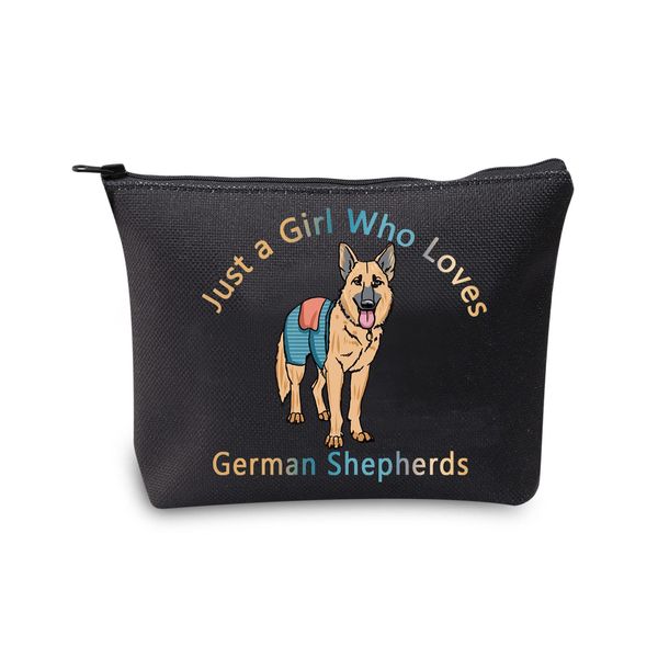 BNQL German Shepherd Gifts for Girls Makeup Bag Just a Girl Who Loves German Shepherds Lovers Gifts Cosmetic Bag Travel Pouch (German Shepherd Bag)