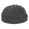 Initlove Mens Docker Cap Patch Brimless Hat Skullcap Retro Beanie Hat Black