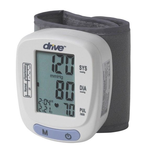 Automatic Wrist Blood Pressure Monitor Digital BP Cuff Machine Pulse Meter Kit