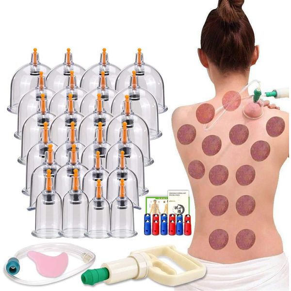 Cupping Therapy Sets,Hijama Cupping Vacuum Suction 24 Cups Sets for Cellulite Cupping Massage Back Pain Relief ，Chinese Cupping Therapy Pump Hijama