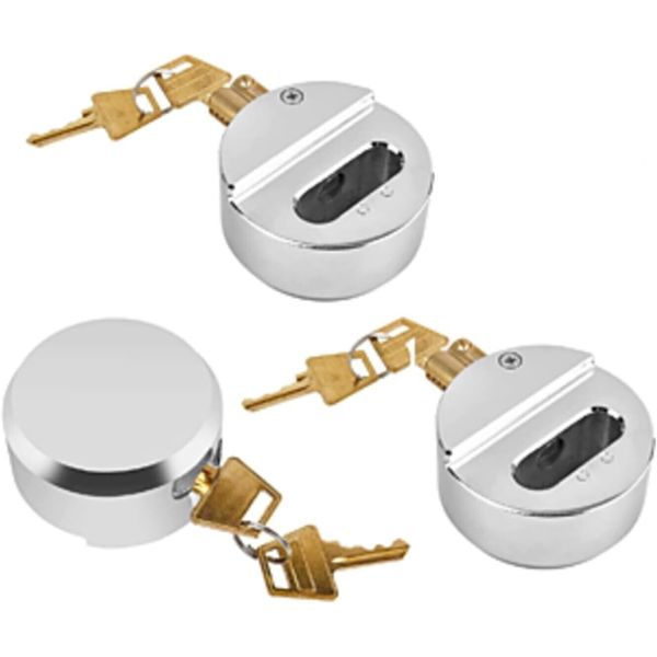 3 Packs Hockey Puck Padlocks w/ Hardened Reinforced Shackle Solid Steel Padlocks