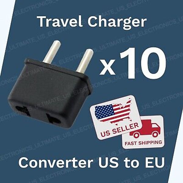 10 Travel Charger Converter US to EU European Adapter Plug for Power Adapter