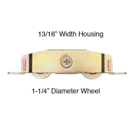 Patio Sliding Door Two Wheel Metal 1.25 Inch Roller .75 Inch Steel Tab Housing