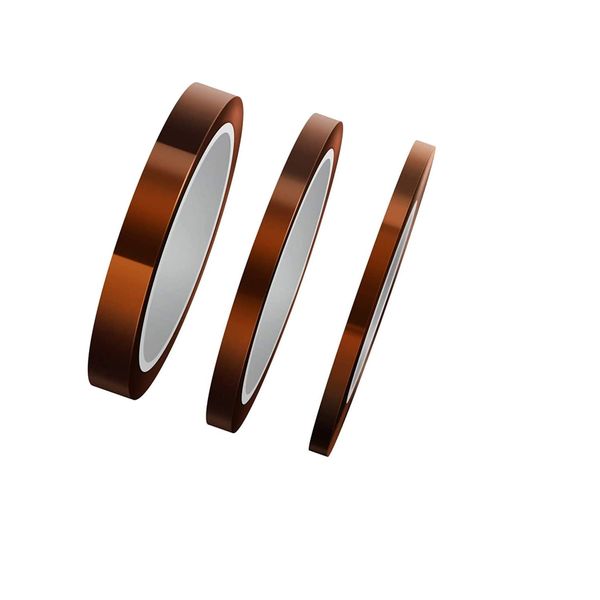 Bessy shop 3 Rolls of Kapton tapeHitzebeständiges Klebeband Kapton Tape HohenTemperaturen Klebeband Polyimid Elektronik Isolierband