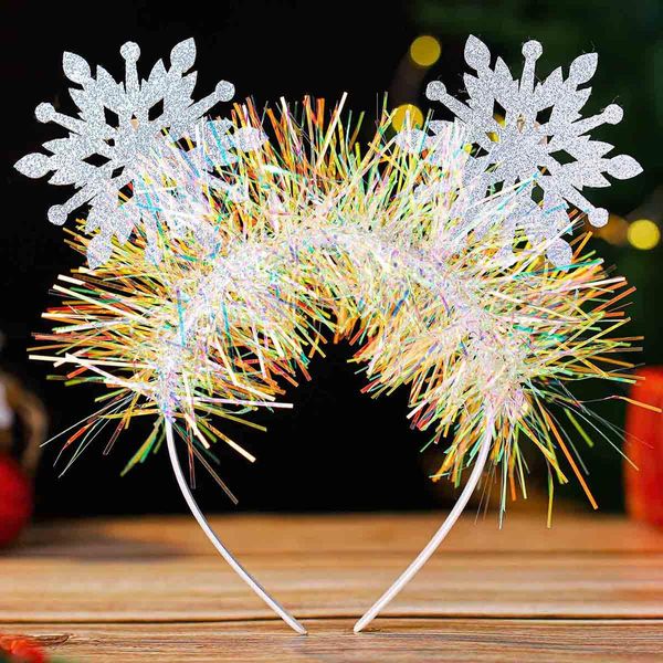 Acenail Christmas Headbands Glitter Snowflake Hairbands Xmas Headpiece Costume New Year Festival Headdress Holiday Hair Hoop Decoration Supplies Christmas Hair Accessories for Women Girls