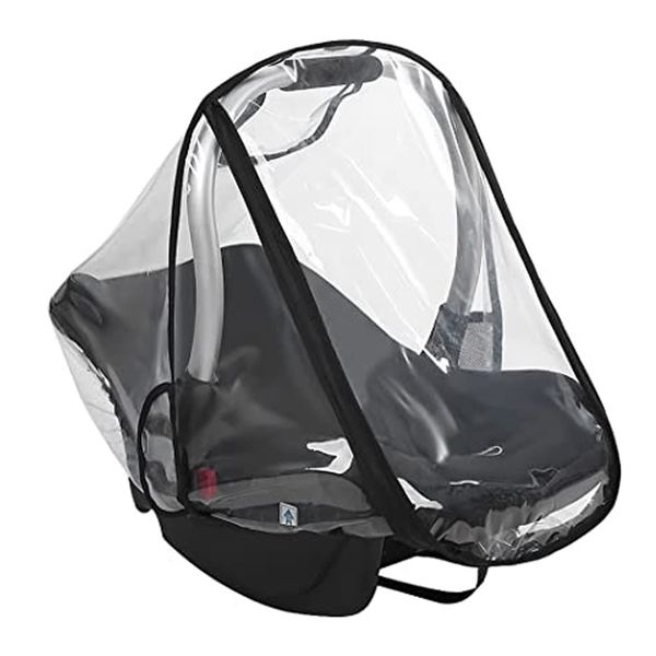 Universal Rain Cover for Pushchair Pram, Stroller Rain Cover Pushchair Transparent Rain Cover Travel Weather Shield, Waterproof Protection with Zipper Door and Side Ventilation Fit Most Strollers