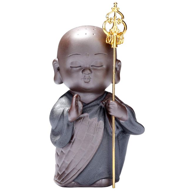 Pottery Palm Size Miniature Standing Statue of Bodhisattva Ksitigarbha Mini Cute Buddha Statue Jizo Water Children's Care Jizo Jizo Good Luck Figurine Feng Shui Car Figurine Tea Toy Object Lucky Charm Protection Prosperity Benefit