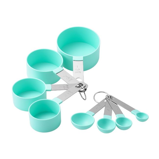 Dropship 8Pcs Plastic Measuring Spoons Cups Scale Teaspoon