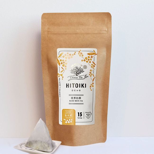 HITOIKI White Tea Bag (White Tea Golden Oyster Blend, (2gx15T) 1 Bag), Fukudin White Tea, Chinese Tea, Japanese Standard Tea Leaf Processing, Tea Garden Partnership