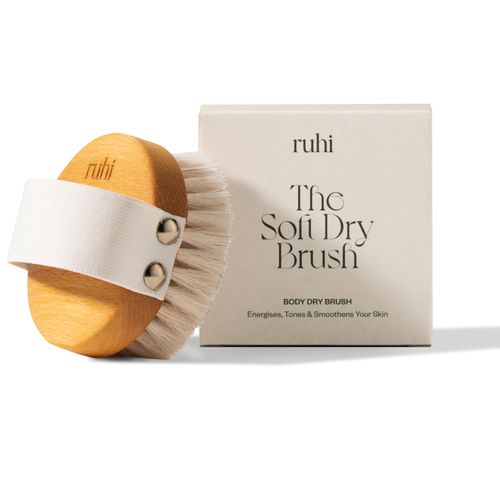 ruhi® Body Brush, Dry Brush, Massage Brush, Soft Natural Bristles, Made in Germany, Regional Beech Wood for Dry Brushing, Massage (Dry Brush), Lymphatic Drainage Against Cellulite