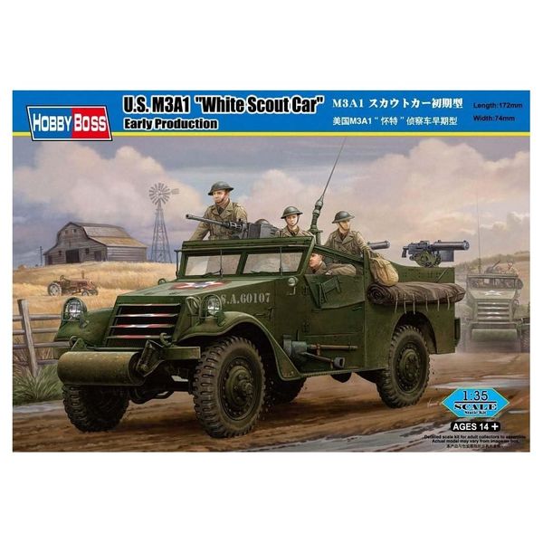 Hobbyboss 1:35 Scale Early Version M3a1 Scout Car Assembly Kit (White)