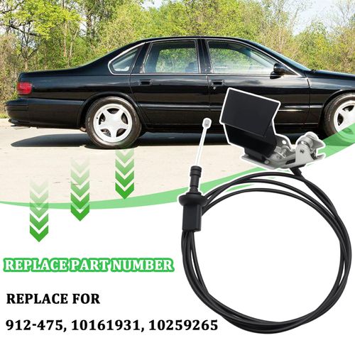 Hood Latch Release Cable Assembly with Handle Compatible with 1994-1996 Chevy Caprice Impala 1994-1996 Fleetwood 1994-1996 Roadmaster Commercial Chassis Replace For 912-475 10161931 10259265