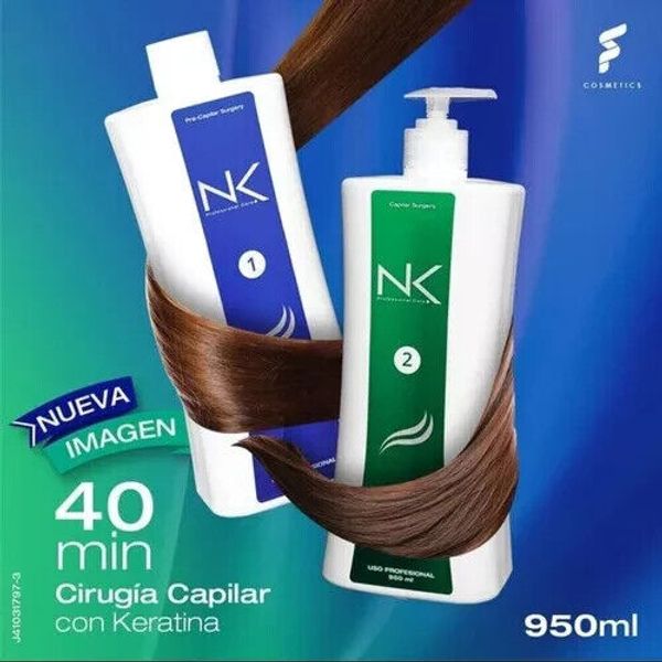 NK Professional Car Hair Straightener. Hair Surgery with Keratin. 32oz (Pack)