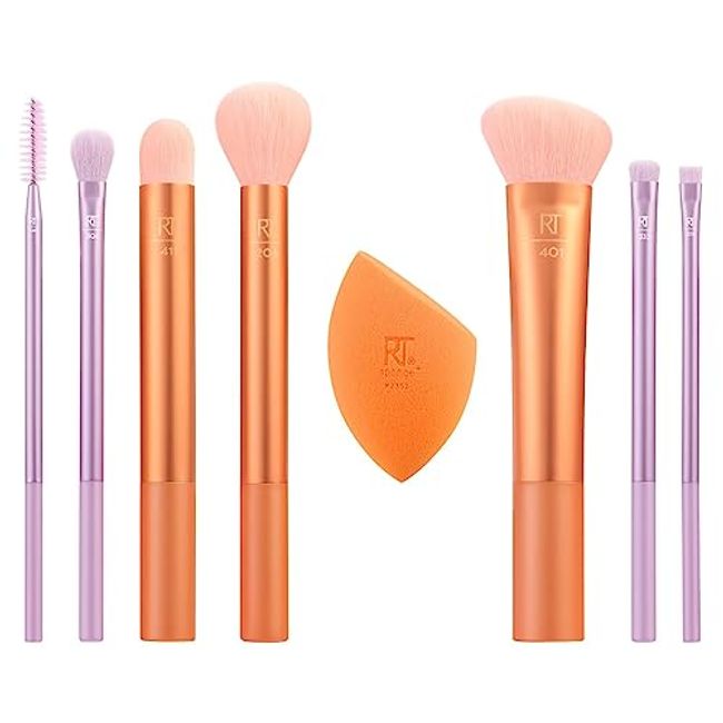 Real Techniques Everyday Essentials Kit, Makeup Brush & Beauty Sponge Set,  5 Piece Set 