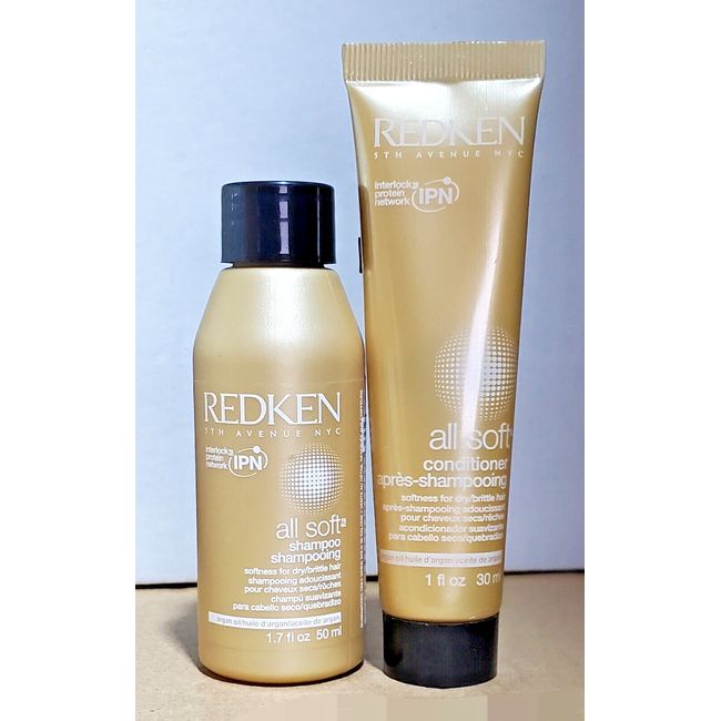 Redken All Soft Shampoo 1.7oz & Conditioner 1oz