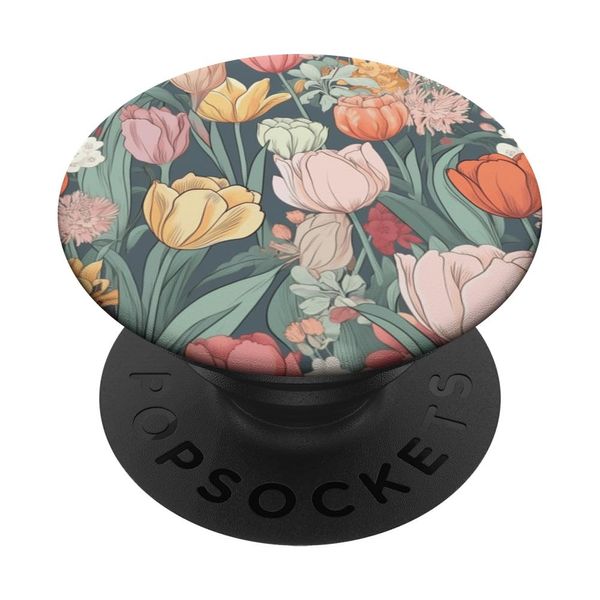 Tulip Floral Wildflowers Pattern Graphic PopSockets Swappable PopGrip