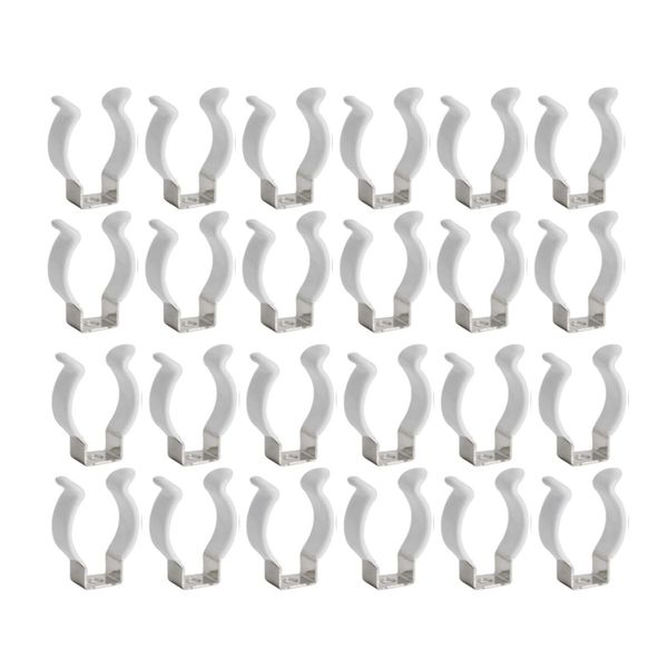 (24-Pack) JESLED T8 U Clips Holder Bracket for 8FT LED Light Bulbs, LED Fluorescent Tube Replacement Mounting Accessories, Stainless Steel Lamp Support, Lampholder, Pipe Clamps to Prevent Sagging