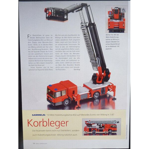 Wiking Fire Brigade Metz Aerial Rescue Platform B 32 Mercedes... a model report #1106f